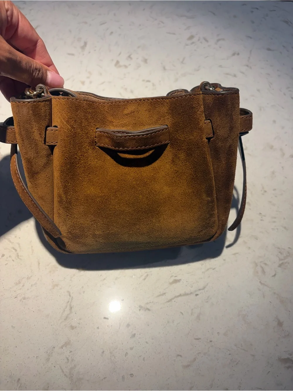 Tory Burch Suede Crossbody Bag in Brown